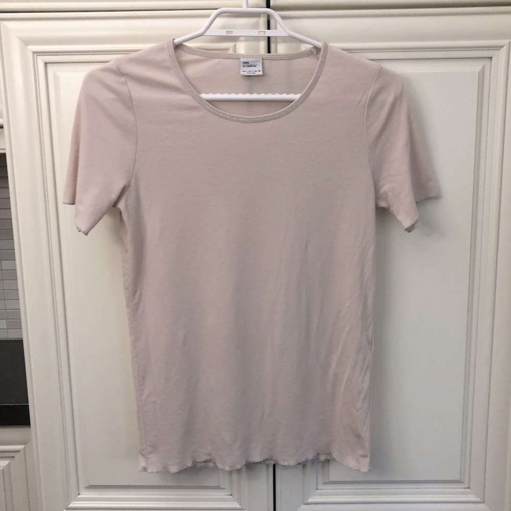 Zara women’s metallic trim t-shirt
